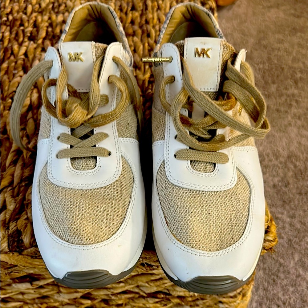 Michael Kors Kids' Beige and White Sneakers